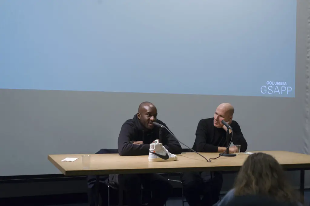 Virgil Abloh and Michael Rock at Columbia GSAPP